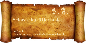 Vrbovszky Nikolett névjegykártya